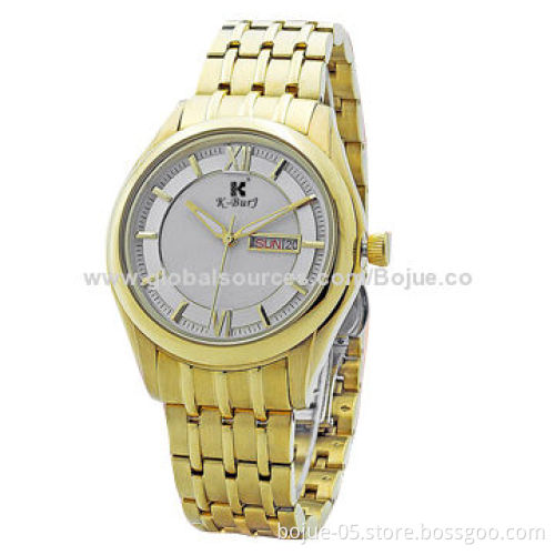 Stainless Steel Men's Watch with Calendar, 3ATM Waterproof